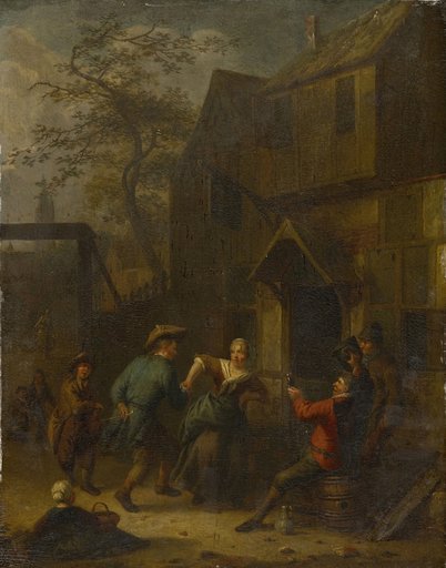 Invitation to Dance in Front of a Tavern