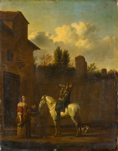 Trumpeter on Horseback in Front of a Tavern