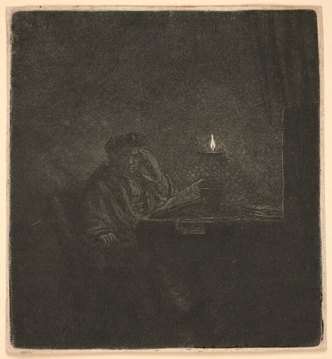 Pensive Man by Candlelight