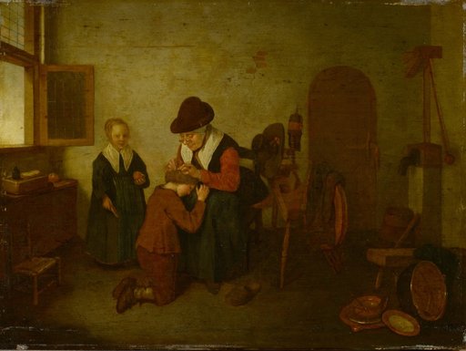 A Woman Lousing a Boy