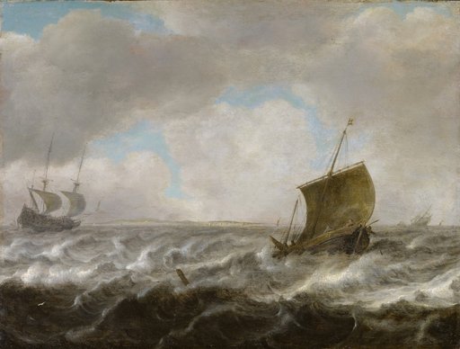 Turbulent Sea with Ships