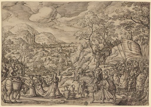 The Meeting of David and Abigail in a Vast Landscape