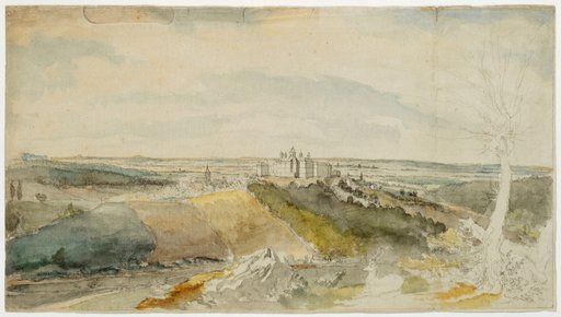 View over Bensberg with the New Castle into the Rhine Plain