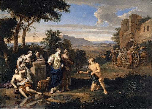 Odysseus and Nausicaa in an Arcadian Landscape