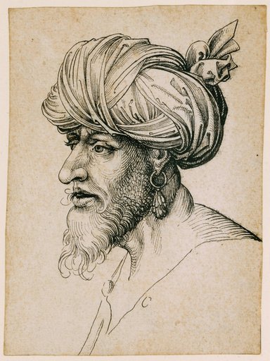 Head of a Man with a Turban, Facing Left