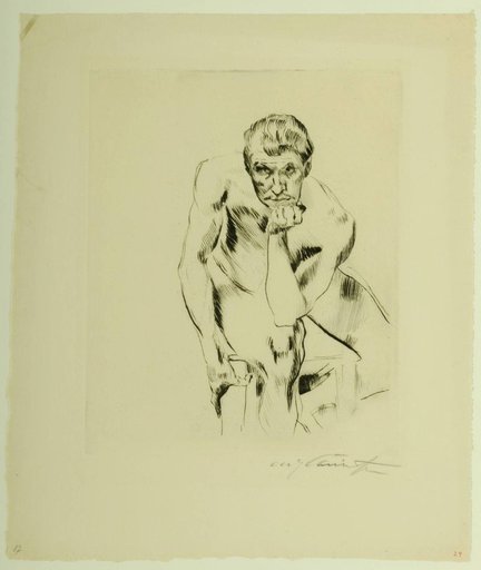 Seated Male Nude, Pensive