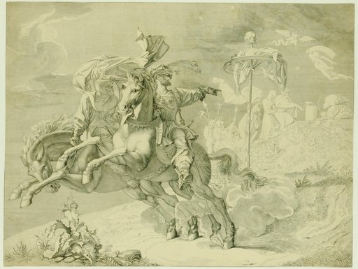 Faust and Mephistopheles Galloping Past the Rabenstein on Horseback