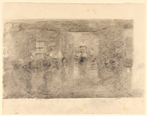 Weaving Family, Female Figure Shouting Through the Door