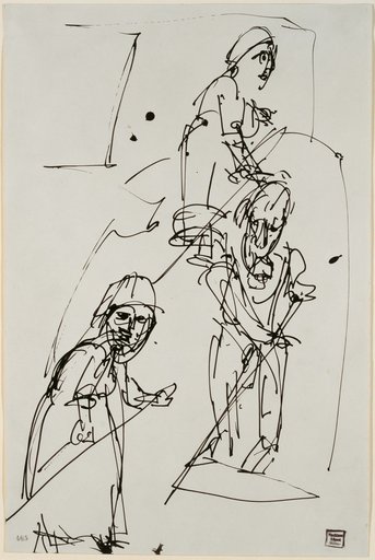 Group of Peasants (Two Peasant Women and a Peasant Man Mowing with Scythes)
