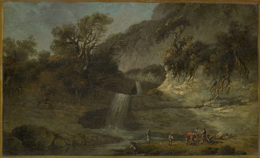 Landschaft mit Wasserfall