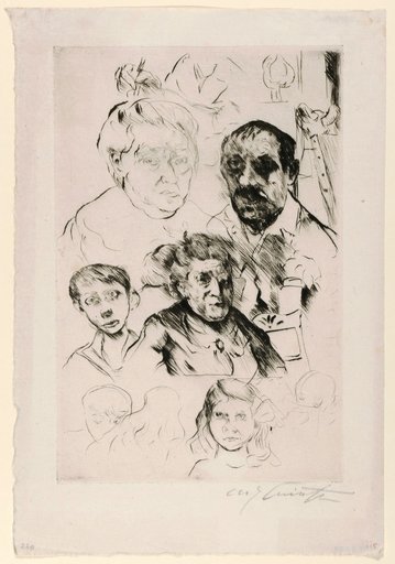 Various heads and self-portrait
