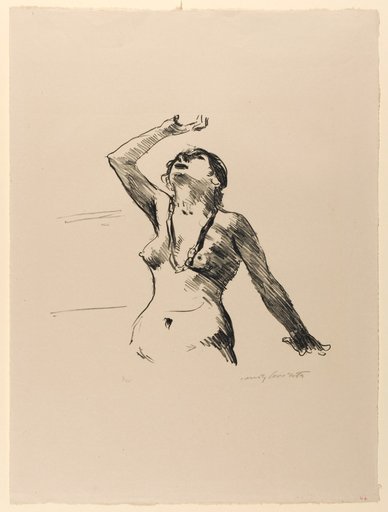 Female nude in a defensive pose
