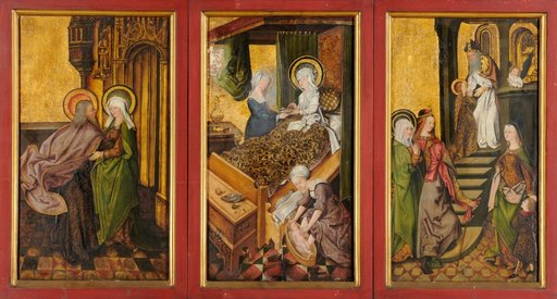 Joachim and Anna at the Golden Gate; The Birth of Mary; The Presentation of Mary in the Temple