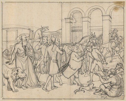 Saint Jerome Encounters a Cardinal and Beggars