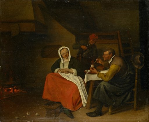 Peasant Eating Eggs