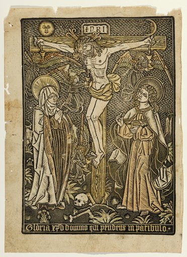 Christ on the Cross with Angels Catching His Blood