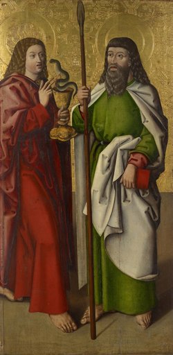 Apostles John and Matthew (Interior); Lactatio of St. Bernard of Clairvaux (Exterior)