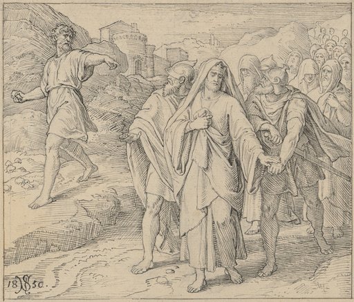 David Is Mocked by Shimei and Stoned