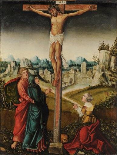Christ on the Cross Between the Two Marys and John the Evangelist
