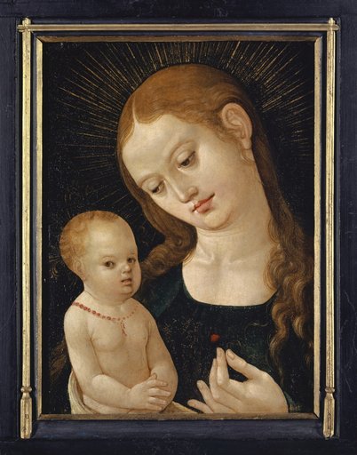 Madonna and Child, Offering Her a Strawberry