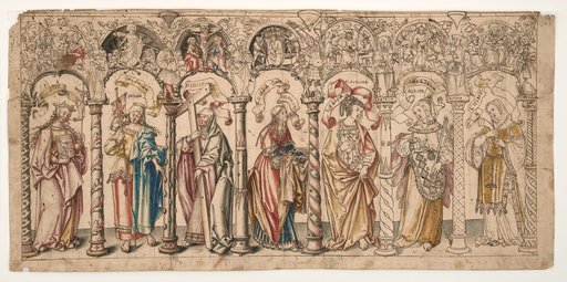 Design for a Wall Painting with Sibyls in an Arcade Architecture, with Scenes from the Life of Christ and Mary in the Lunettes