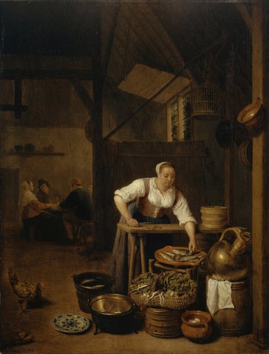Maid Cleaning Fish