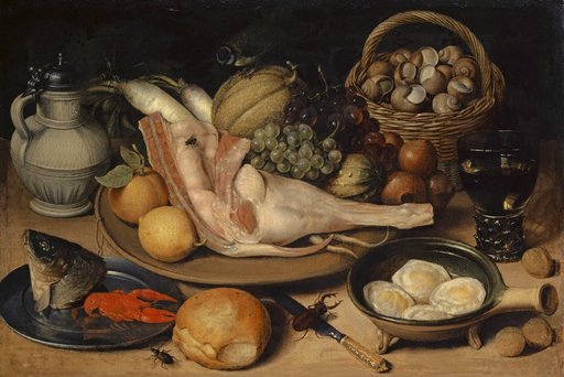 Still Life with Veal Shank, Insects, and Tit