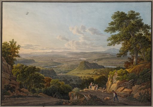View from the Muttenzen Quarry on Basel ("Environs de Bâle. prise sur la Carriere de Muttentz")