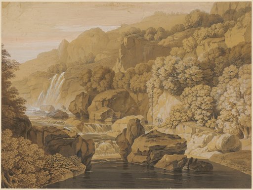 Wooded River Landscape in the Mountains
