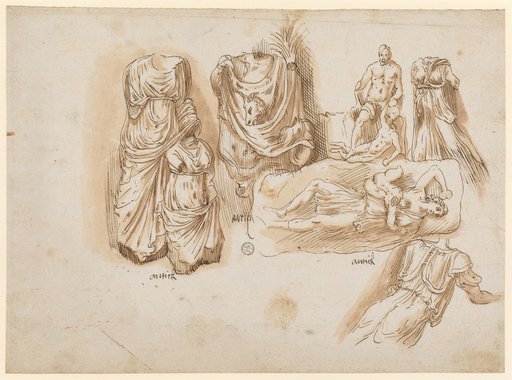 Statue of Polyphemus (Palazzo Barbo), Dead Amazon (Palazzo Medici), and Further Unidentified Sculptures