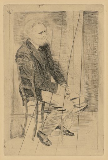 Manet seated, turned to the right