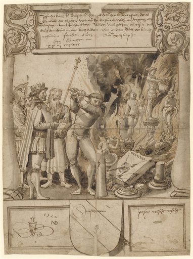 Window Design with King Josiah Destroying the Idols