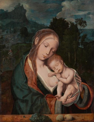 Madonna lactans with sleeping child