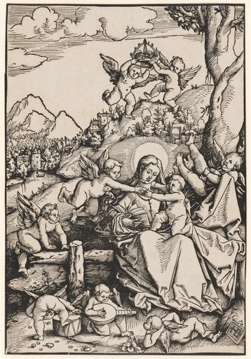 Reading Mary with Child and Angels in a Landscape