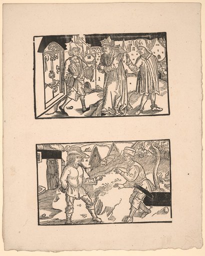 Davus, Simo, and Chremes (Andria III,4) (top); Syrus and Chremes (Heaut. IV,5) (bottom)