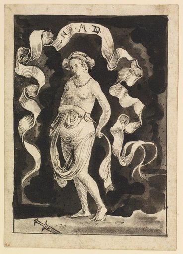 Nackte weibliche Figur mit Kopftuch