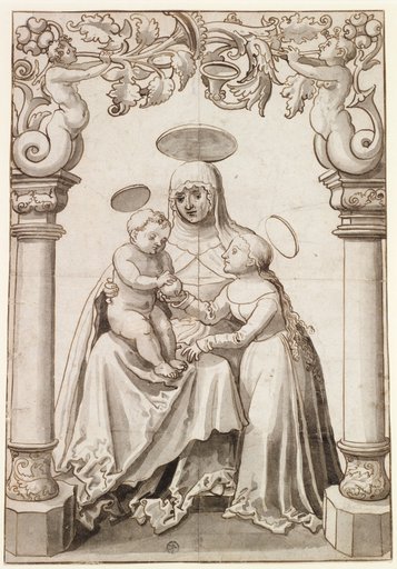 Scheibenriss mit der Hl. Anna selbdritt