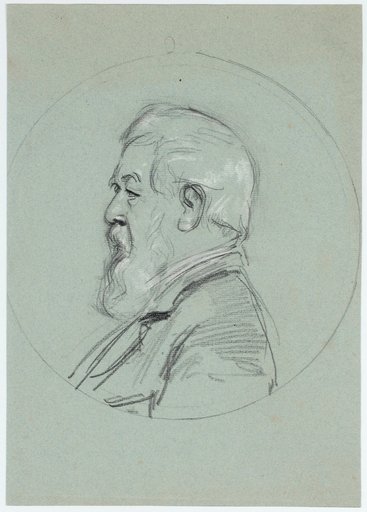 Portrait of Arnold Böcklin in Profile Facing Left