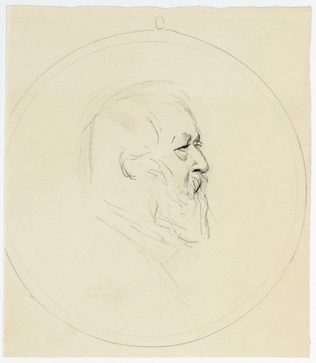 Portrait of Arnold Böcklin in Profile Facing Right
