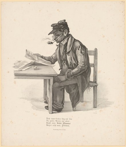 Jakob Müller, known as Bobbi Pflumius, Reading the Newspaper