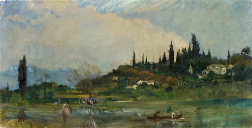 North American Landscape by a Pond