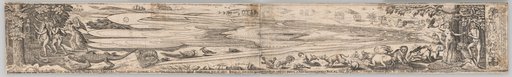 Coastal Landscape with the Fall of Man and the Expulsion from Paradise (Anamorphosis; "Hidden" in the Lake: Christ Crowned with Thorns)