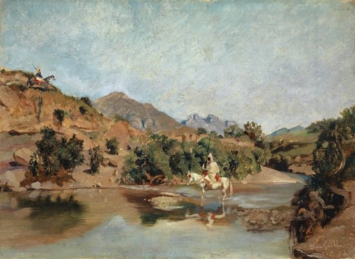 Moroccan Rider in the Ford of the Wad Boswicha