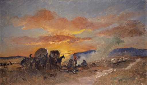 Campfire at Sunrise in the Laramie Prairies