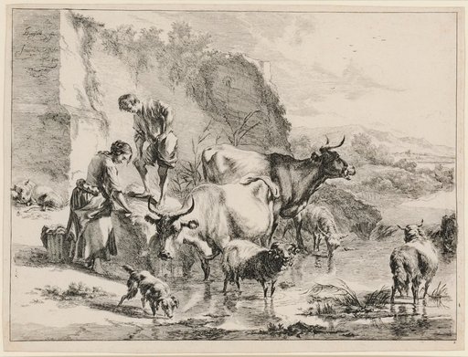 Washerwoman and Shepherd Boy by the River
