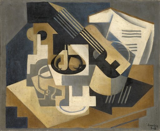 Guitar and Compotier on a Table (Guitar and Compotier)