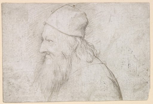 Bearded Old Man with Cap, Profile to the Left