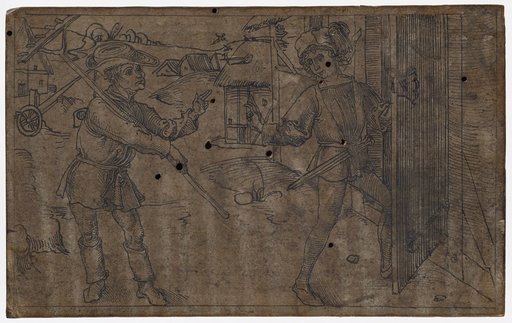 Chremes with Clitipho, Entering a House on the Right (Heaut. I.2)