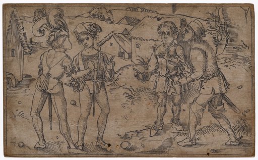 Clinia and Clitipho, Dromo and Syrus in Conversation on the Street (Heaut. II.3)
