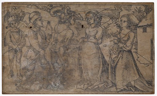 Clitipho, Syrus, and Clinia in Conversation with Antiphilia and Bacchis on the Street (Heaut. II.4)